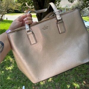 Kate Spade Metallic Gold Tote Bag